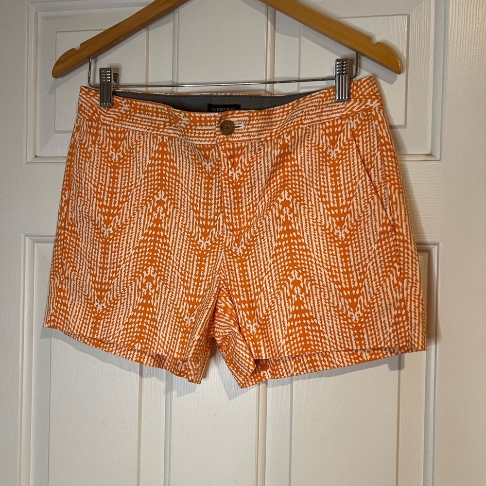 Banana Republic Hampton Fit Orange Patterned Women Shorts - Picture 1 of 5